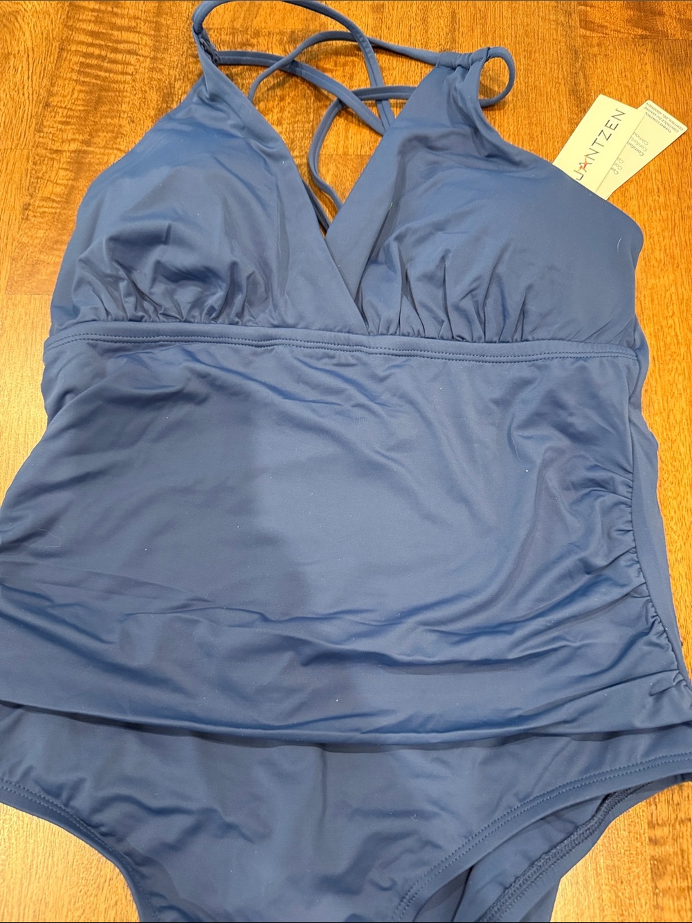 Jantzen Navy Blue One-Piece Swimsuit with Crisscross Straps